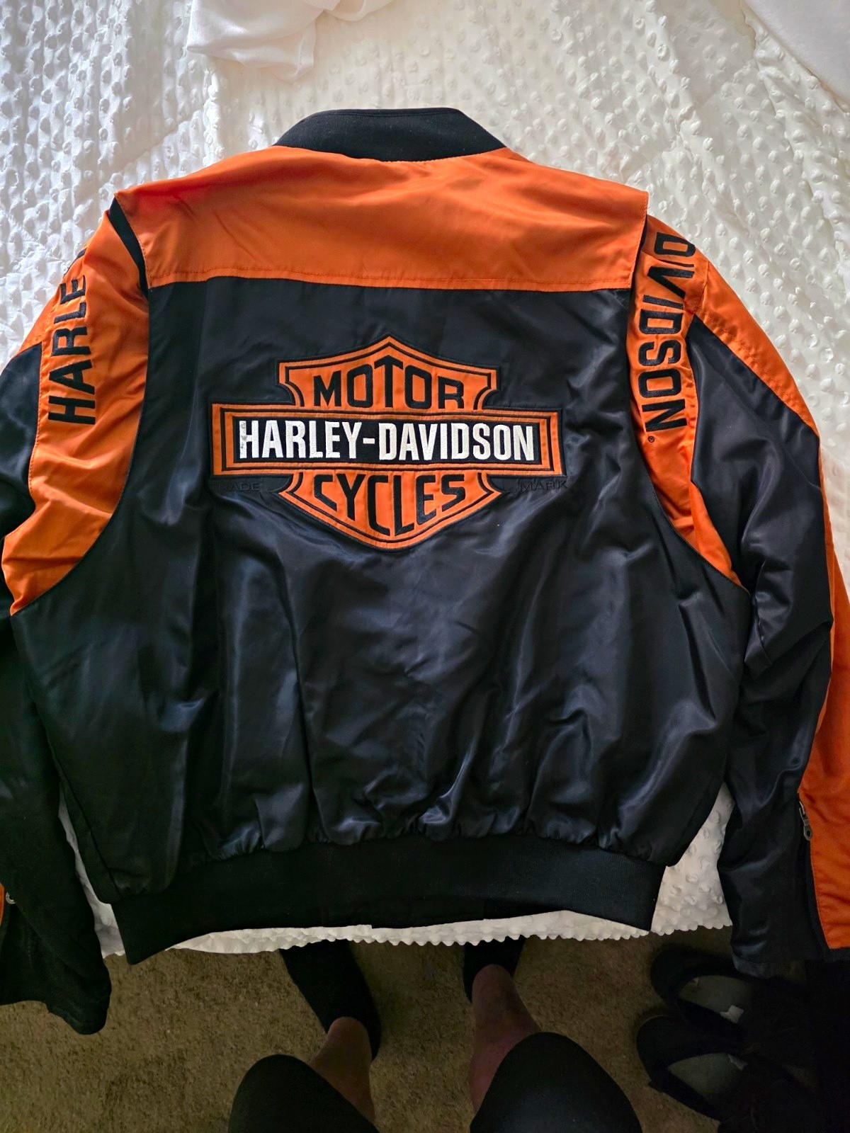 Harley-Davidson Genuine MotorClothes Black/Orange Jacket Size XL