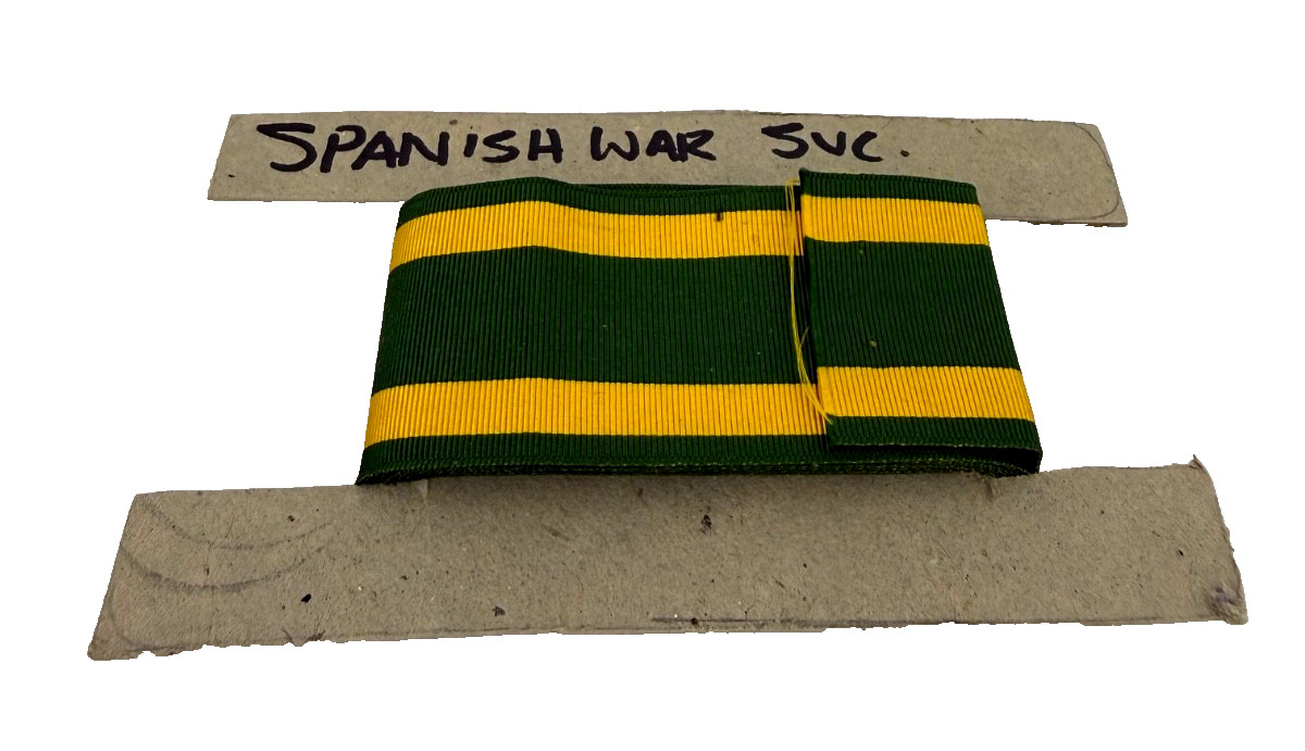 1898 US ARMY SPANISH WAR SERVICE MEDAL RIBBON on OLD STUDIO SPOOL