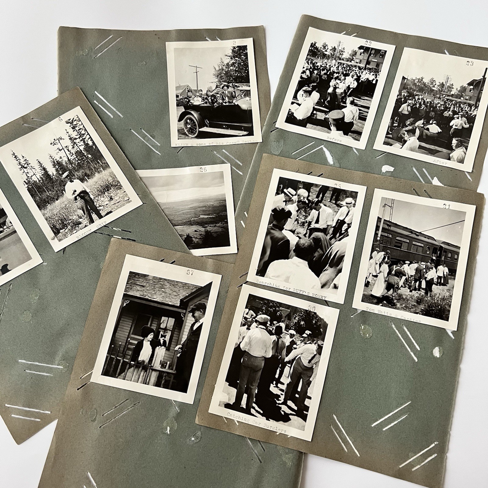 Vintage B&W Snapshot Photograph Lot Of 16 Train Grand Canyon Riverside CA OR