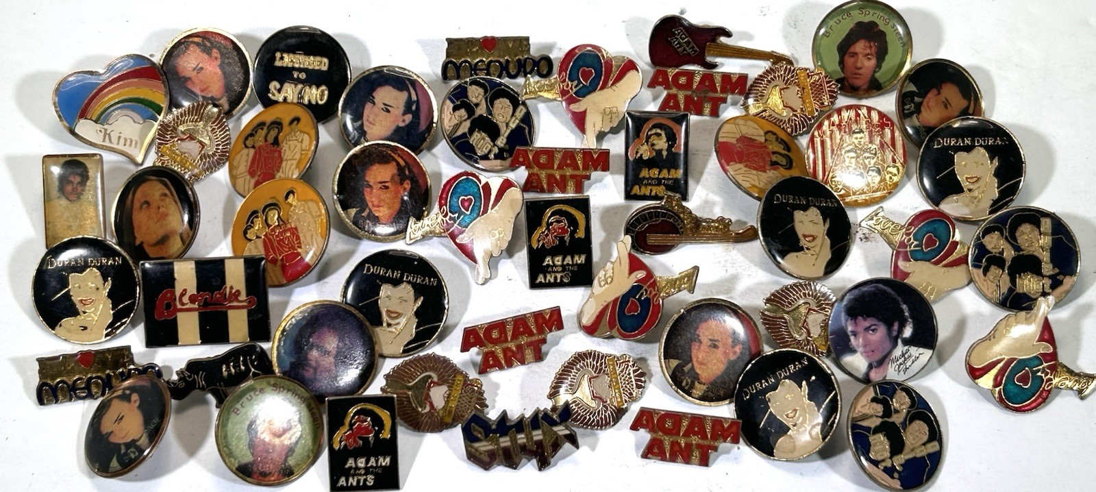 Vintage 80’s Music Pin Backs Pins • Quiet Riot Duran Duran Culture Club Lot 50+