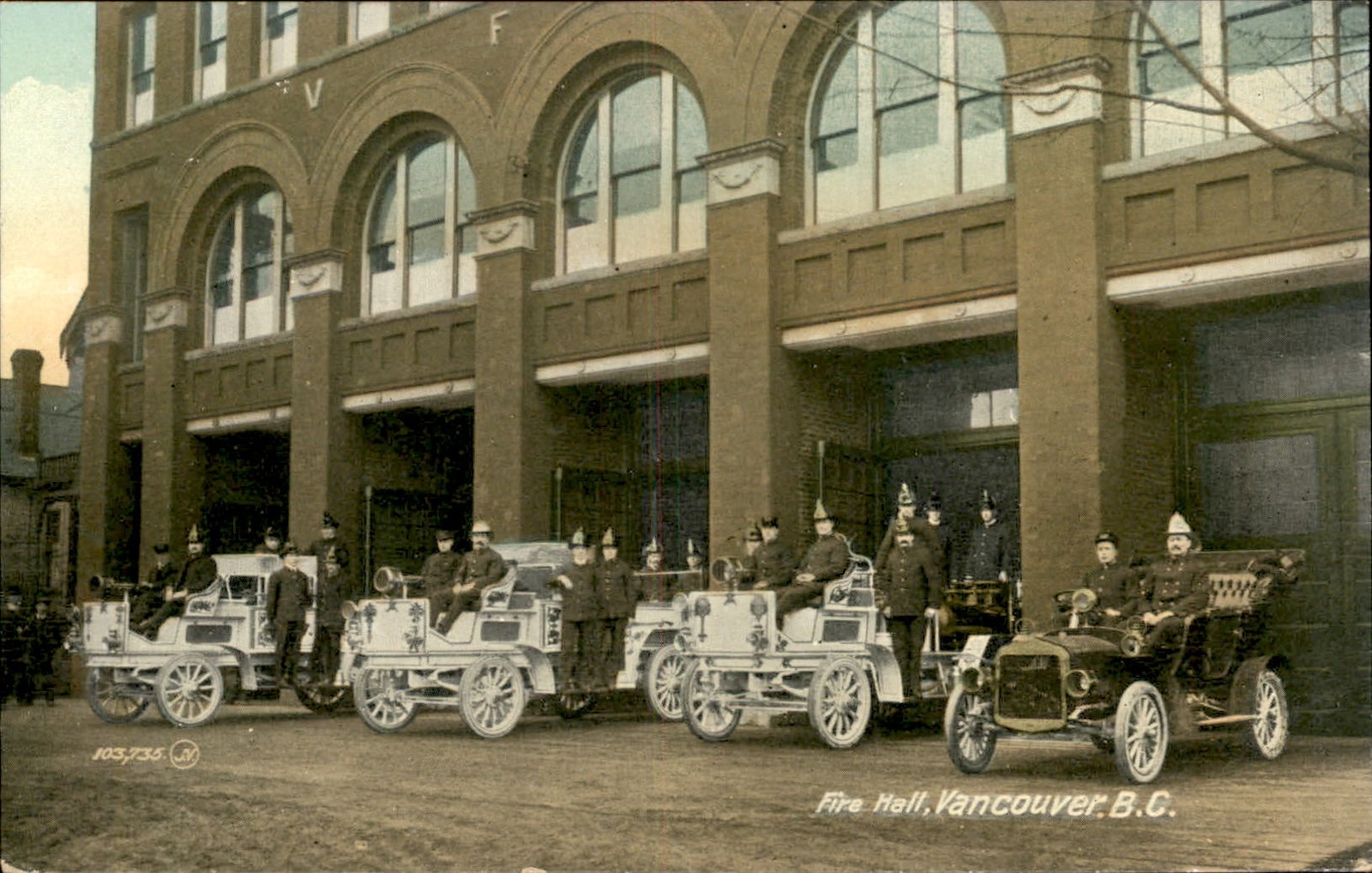 Vancouver BC Fire Hall V. & Sons c1900s-10s Vintage Postcard bhn