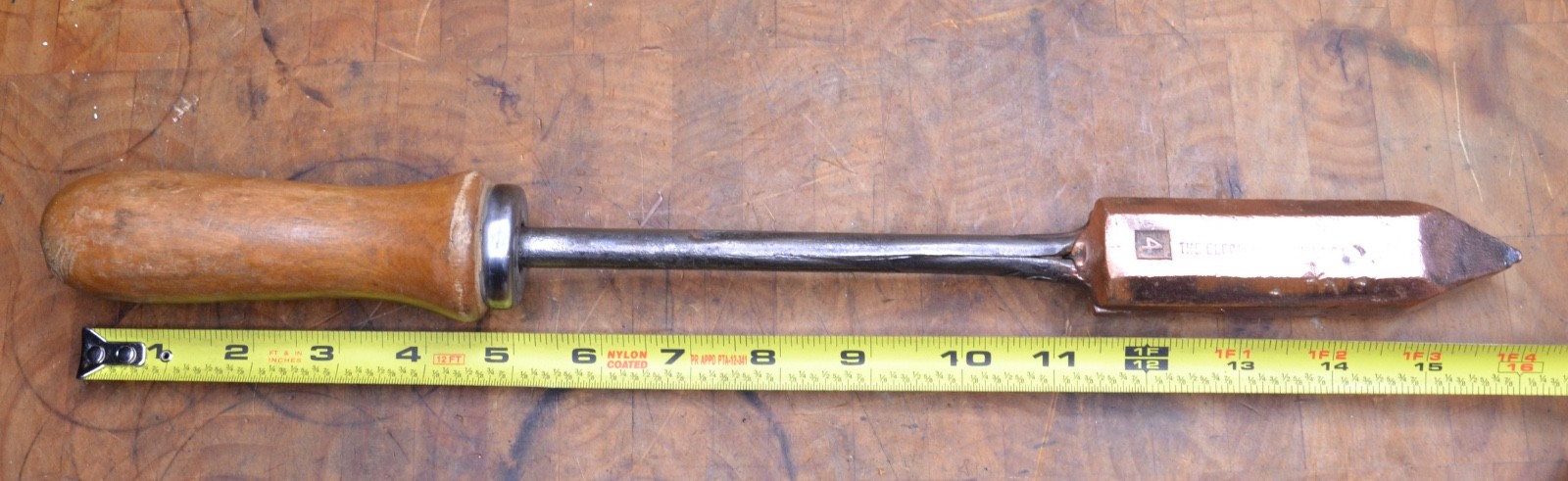 Vintage No. 4 Copper Soldering Iron The Electric Materials CO North East Pa. 16