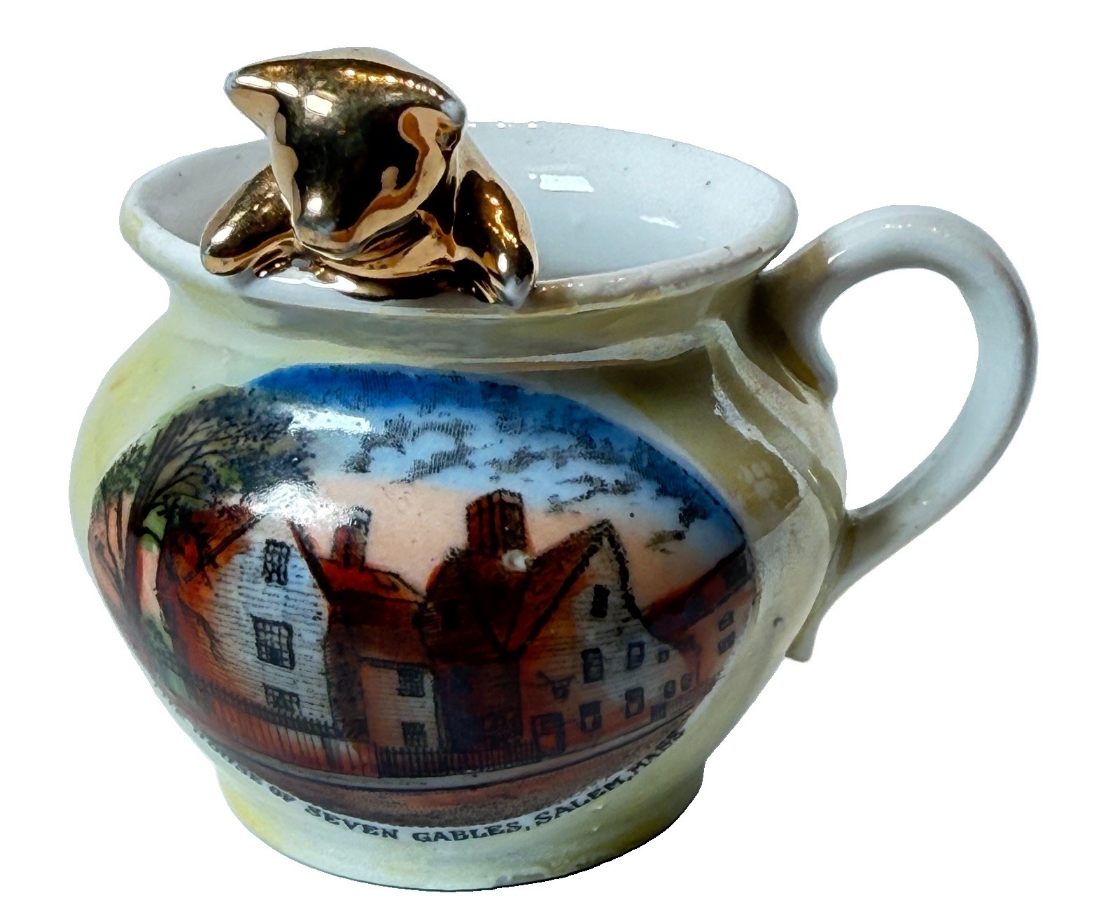 SEVEN GABLES - SALEM - MA Massachusetts Souvenir ANTIQUE TRINKET PIG CUP SEVEN GABLES - SALEM - MA Massachusetts Souvenir ANTIQUE TRINKET PIG CUP