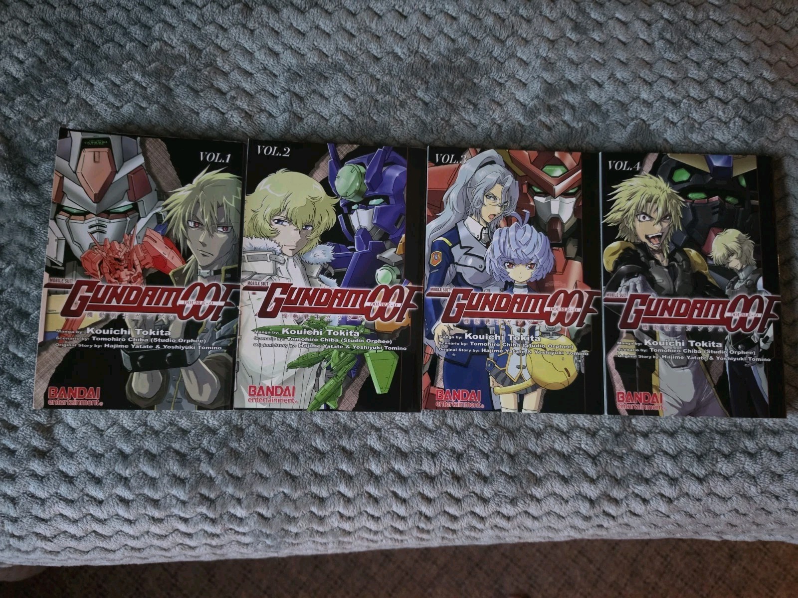 Gundam 00F Double-O Vol 1 2 3 4 Rare English Manga, Full Set   Very Good Books