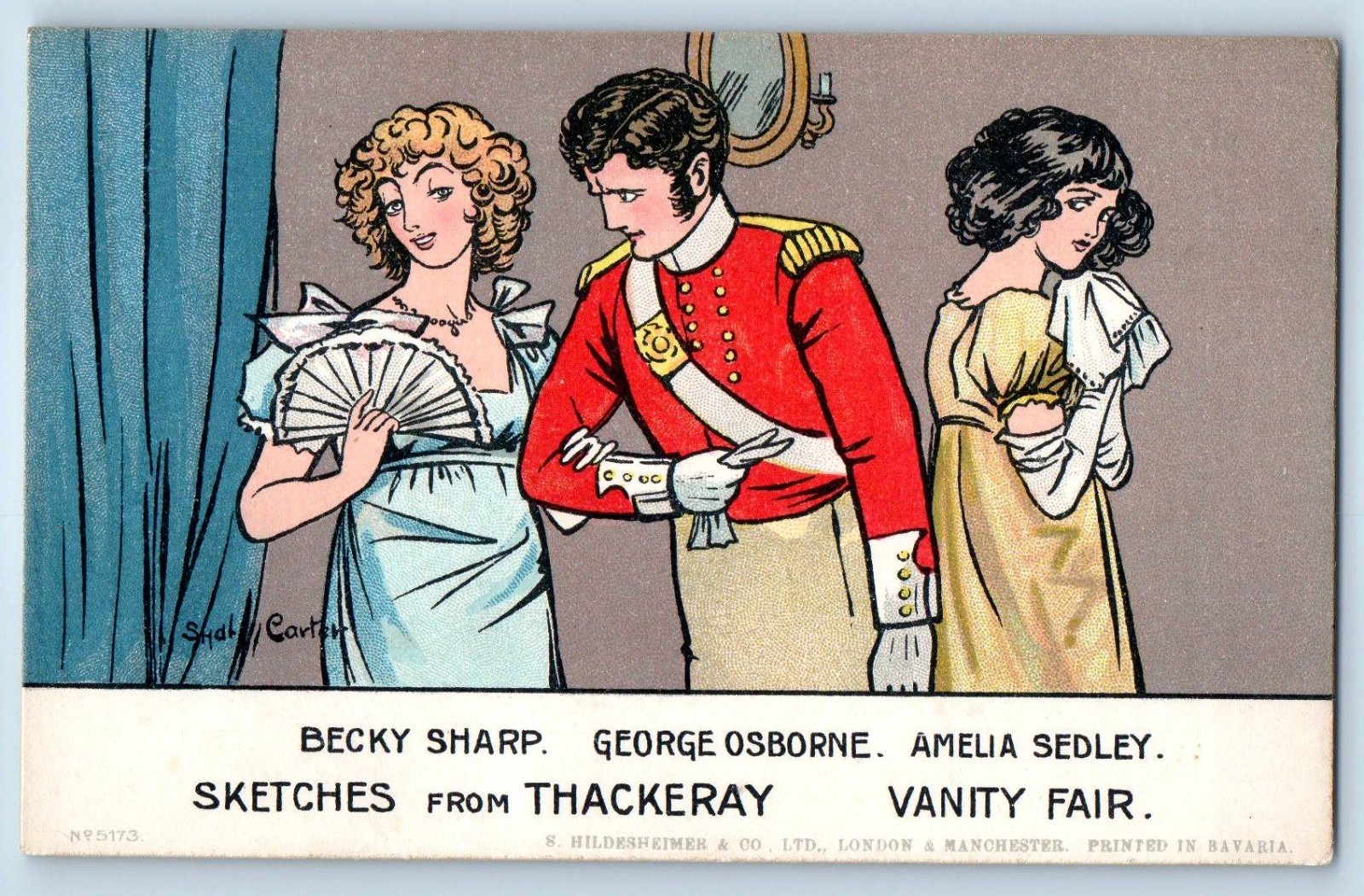 c1910\'s Sketchers From Thackery Vanity Fair Sydney Carter Signed Postcard c1910\'s Sketchers From Thackery Vanity Fair Sydney Carter Signed Postcard