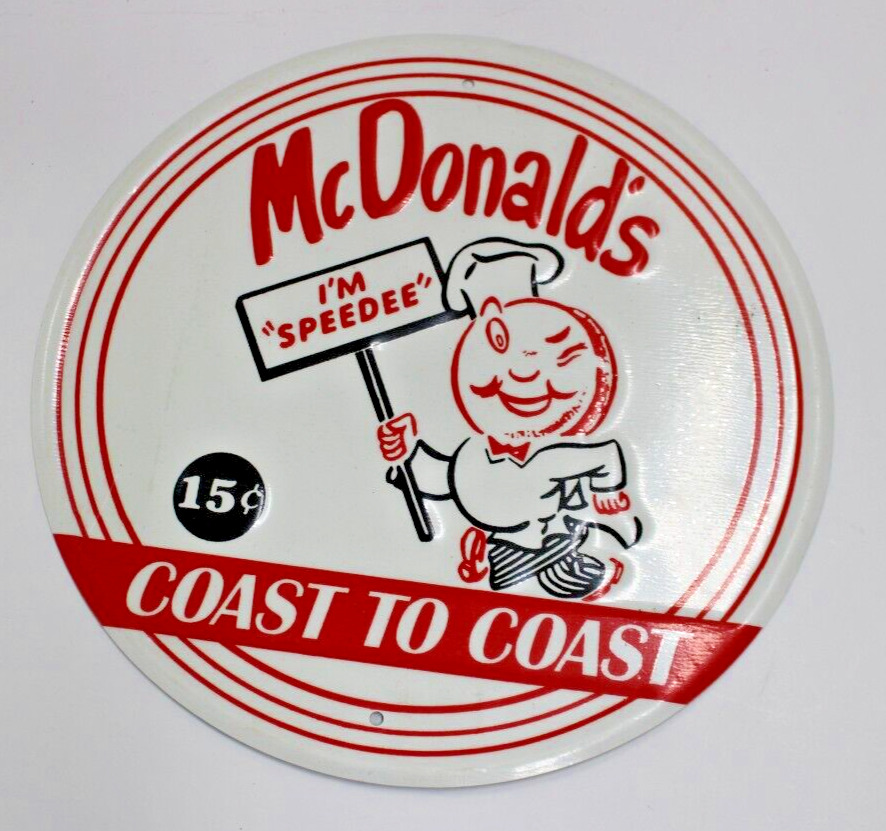 Vintage Retro McDonald\'s I\'m Speedee 15cts Coast to Coast 12\