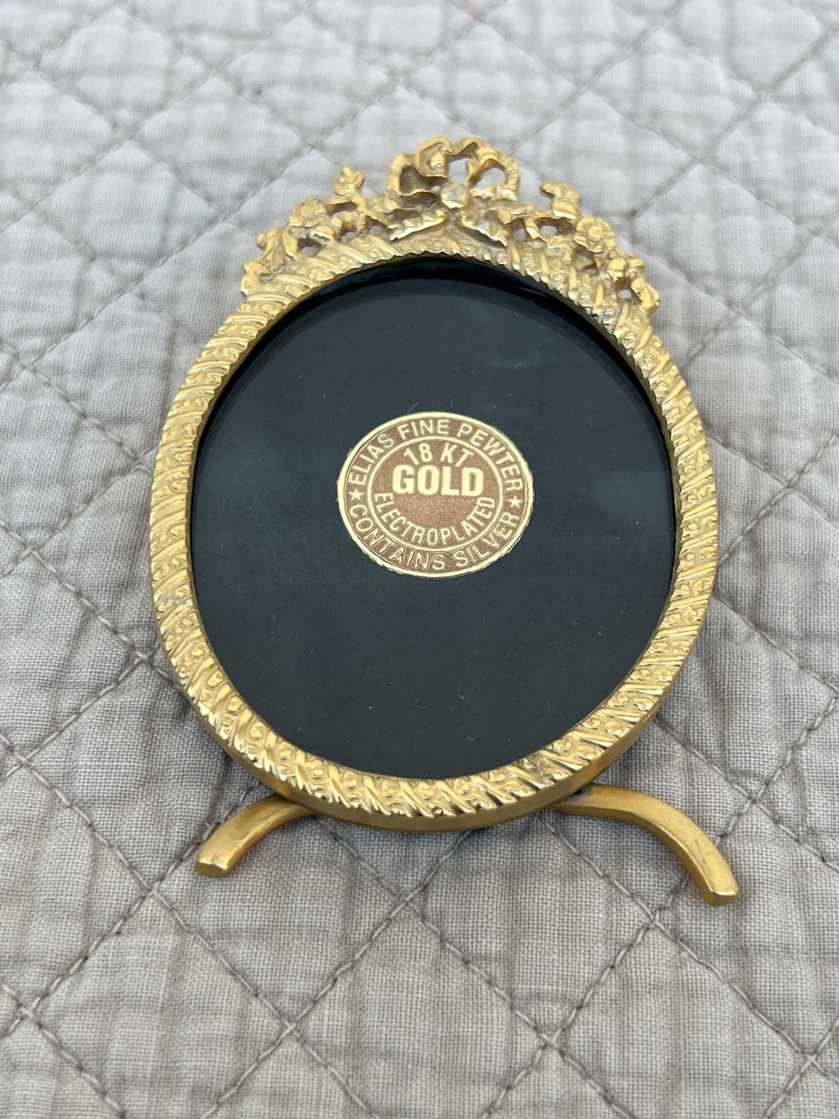 Vtg 1995 Elias 18KT Gold Plated Fine Pewter Frame, 2