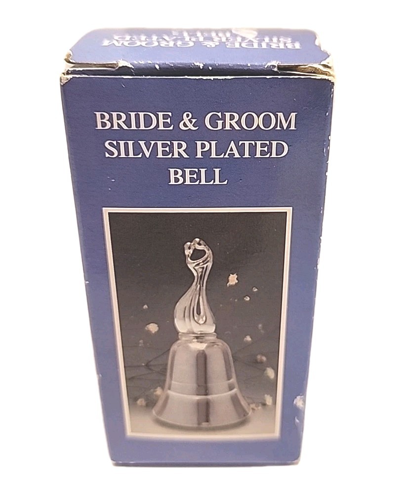 Engravable Lavie International Silver Plated Bride & Groom Bell Wedding Bell