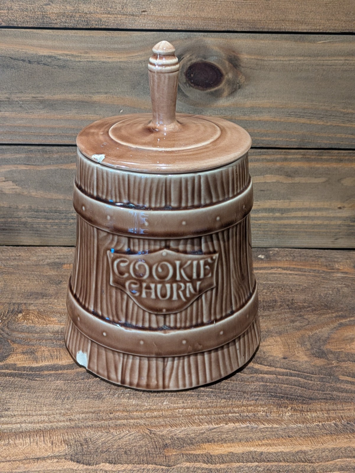Vintage McCoy Cookie Churn Brown 