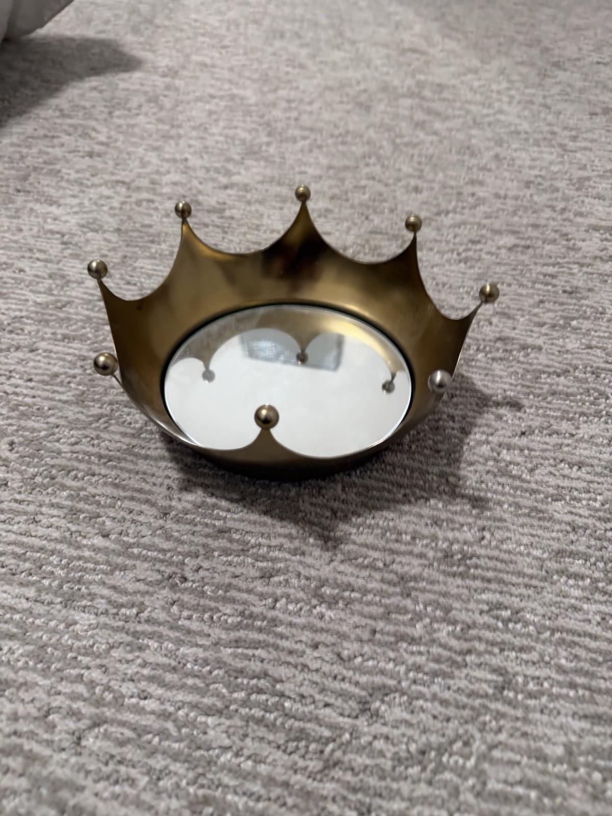 POTTERY BARN TEEN EMILY & MERITT GOLD CROWN MIRROR TRAY 9