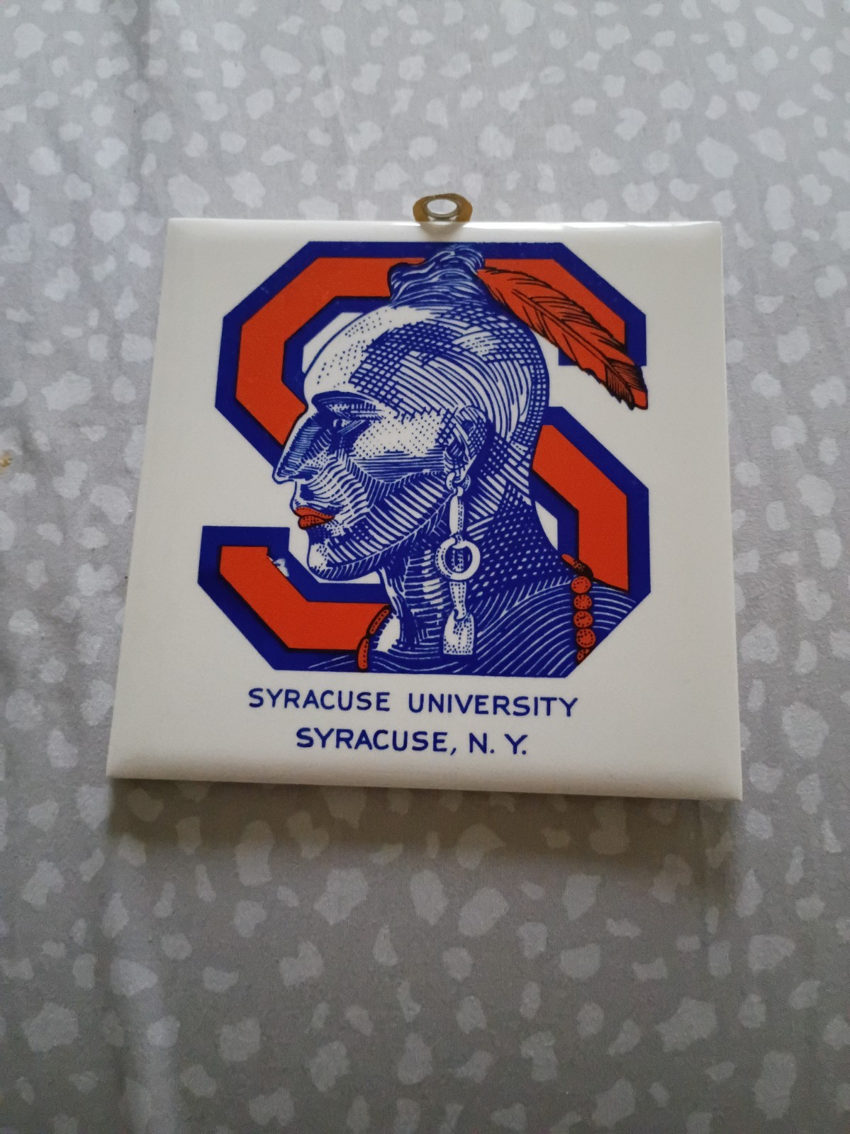 Vintage Syracuse University  Saltine warrior  Ceramic Tile Hanging Wall Plawue