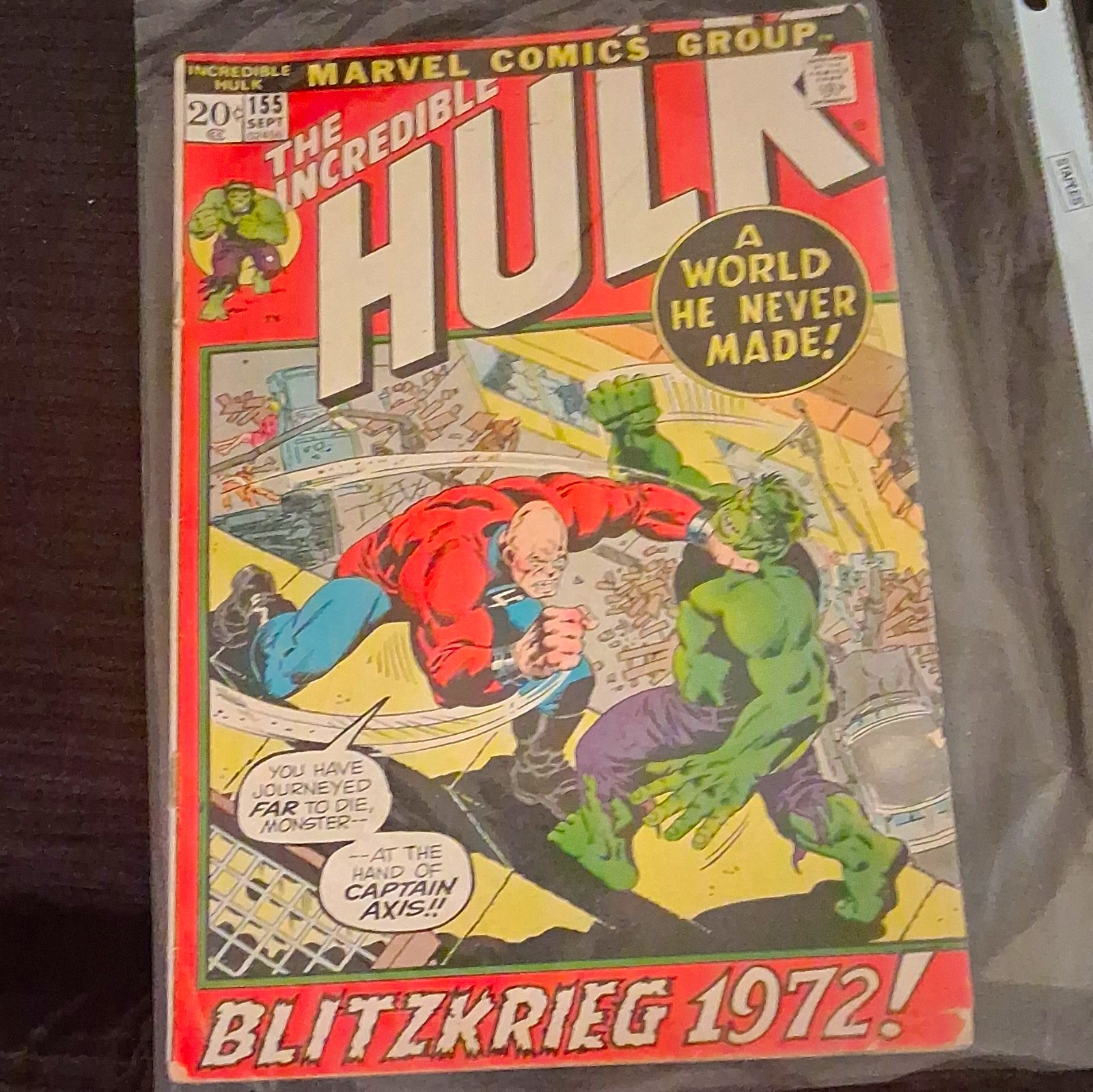 Marvel Comics The Incredible Hulk #155 (1972) Roy Thomas