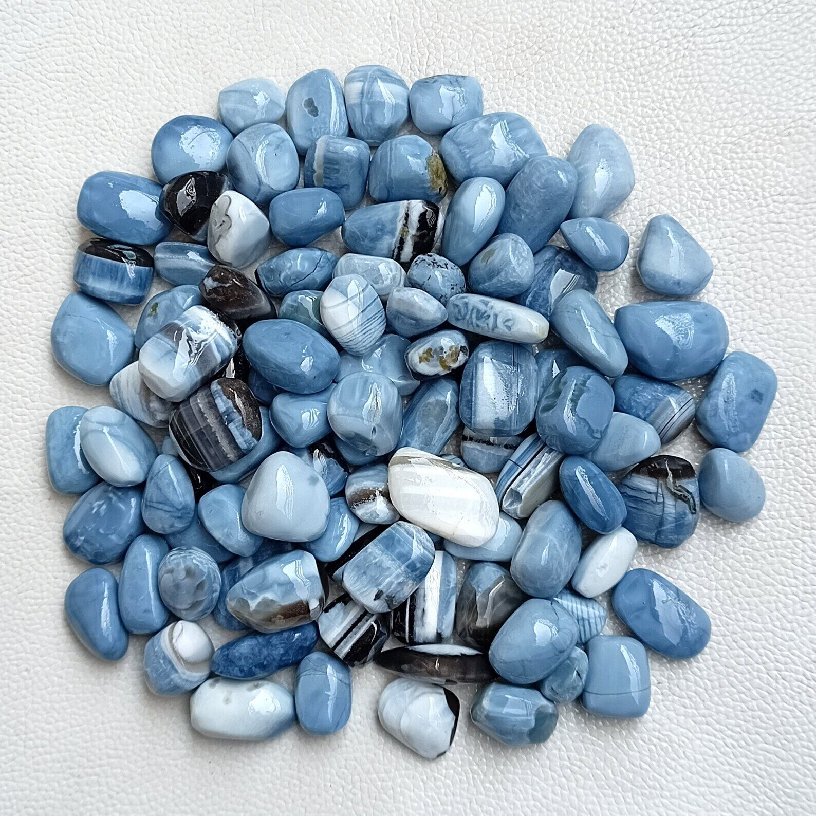 Blue Opal High Graded Tumbled Stone - 1 KG / 1 LB / 0.5 LB / 5 PCS / 1 PC