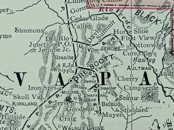 Vintage 1904 ARIZONA Map 14\
