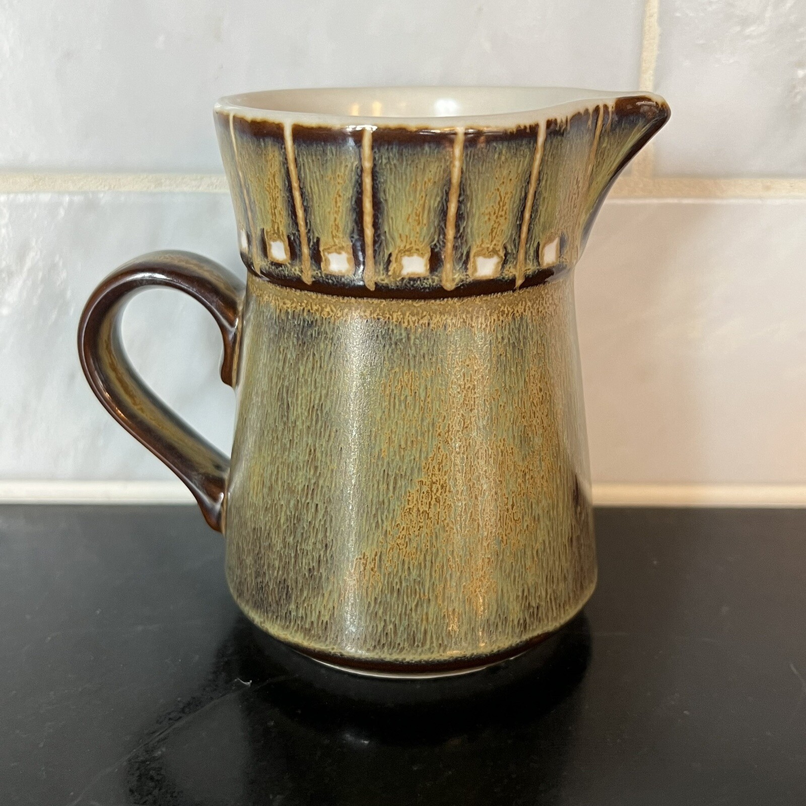 Vintage Kasuga Showa Moonglow Green Creamer 510-A MCM Mid Century Modern