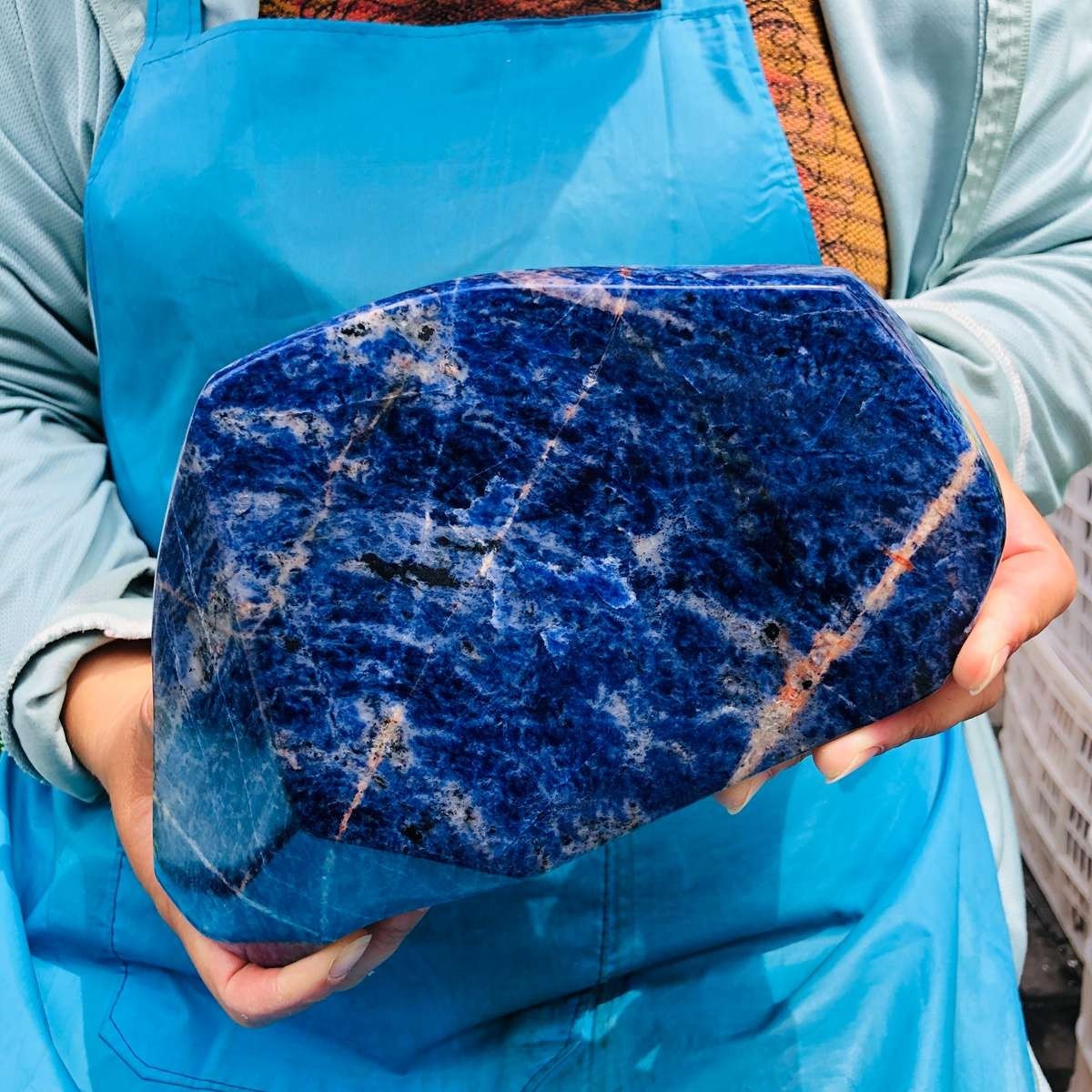 7.39 LB Natural Large Polished Sodalite Freeform Blue Mineral Specimen 5904