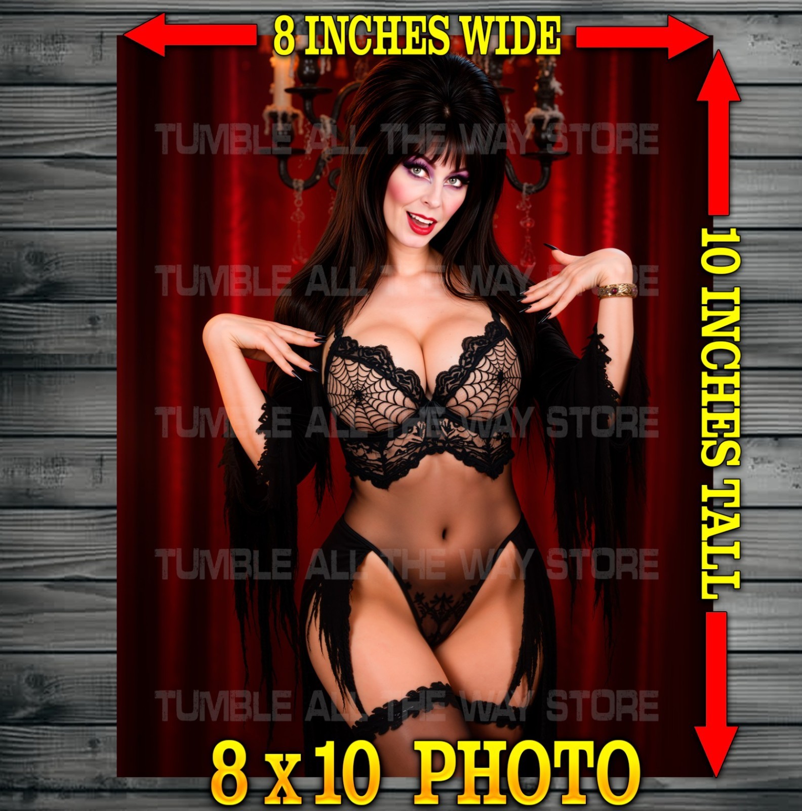 Sexy Elvira Mistress of the Dark in Lingerie ADULT Photo 8x10\