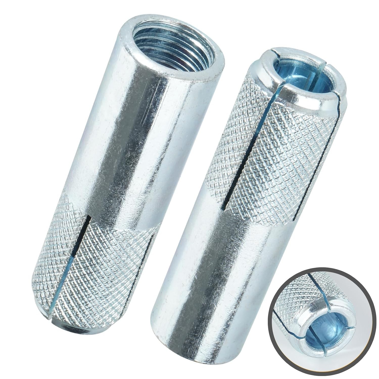 10 PCS Drop In Anchors 1/2-13 Zinc Plated, Concrete Expansion Bolts Hardware