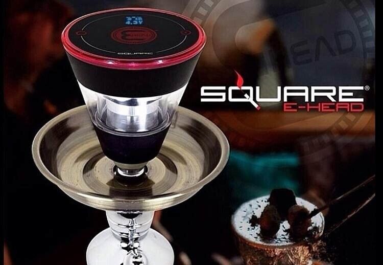 Square E-head Electronic Hookah Head / Red : Blue : Clear ; Priority Shipping