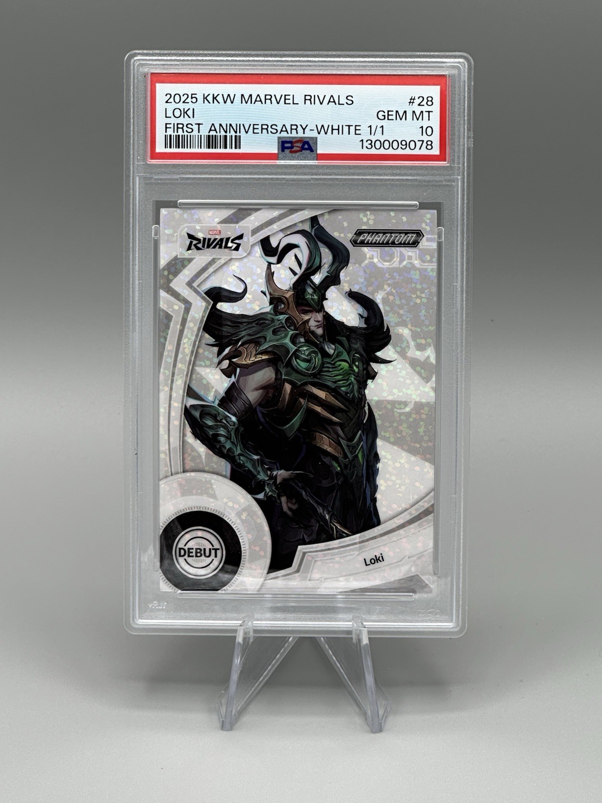 2025 Kakawow Phantom Marvel Rivals Loki White 1/1 PSA 10 Gem Mint Debut