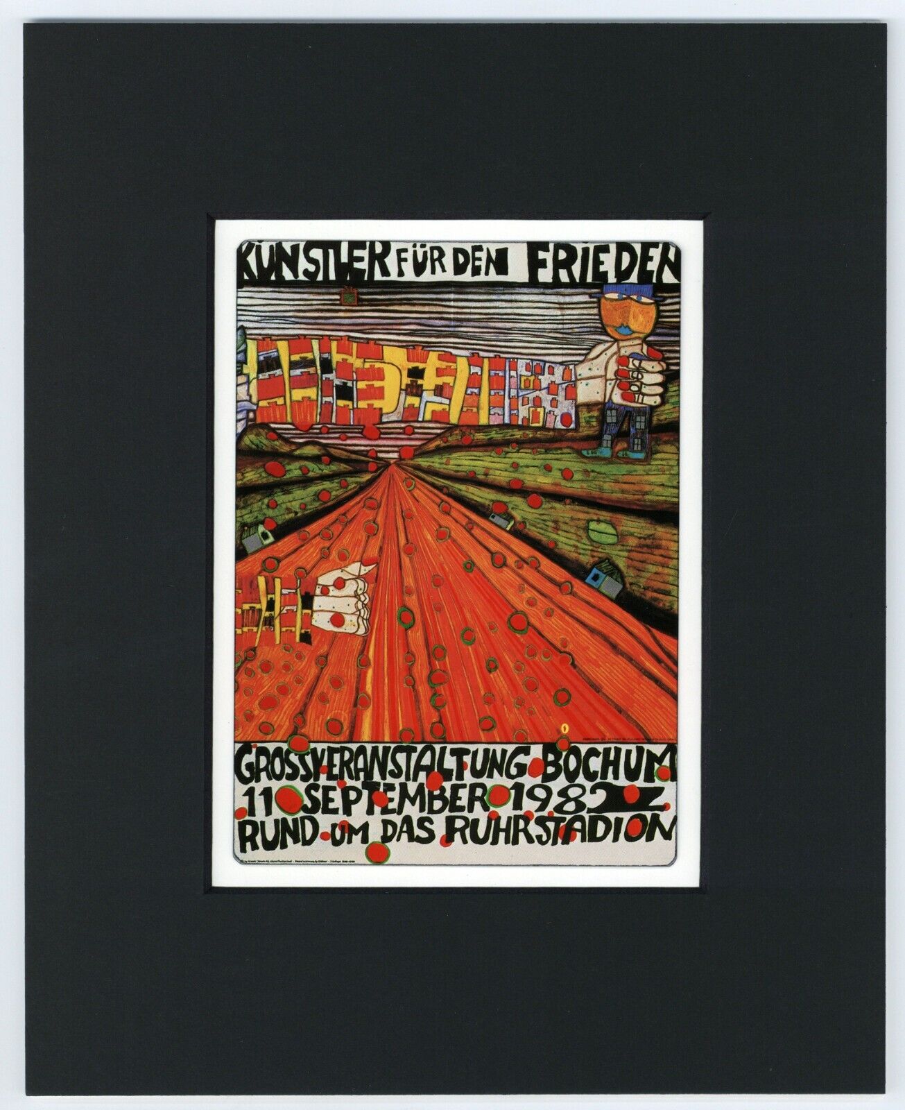 F. Hundertwasser - Künstler für den Frieden - Postcard in Passe-Partout - 1987
