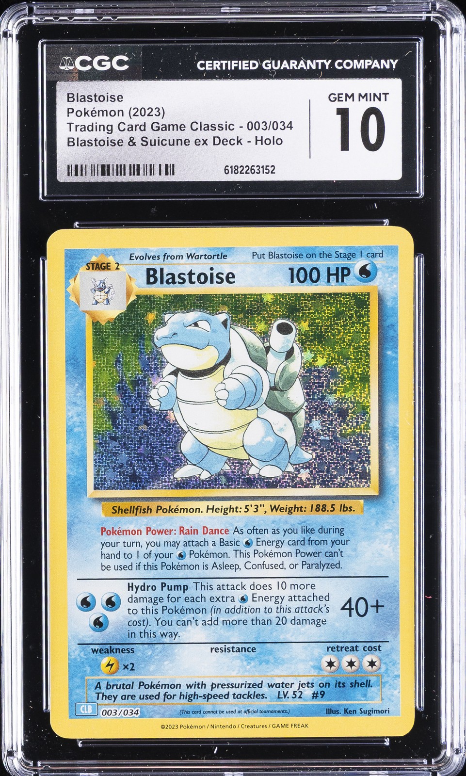 2023 POKÉMON TRADING CARD GAME CLASSIC #003/034 BLASTOISE CGC 10 GEM MINT