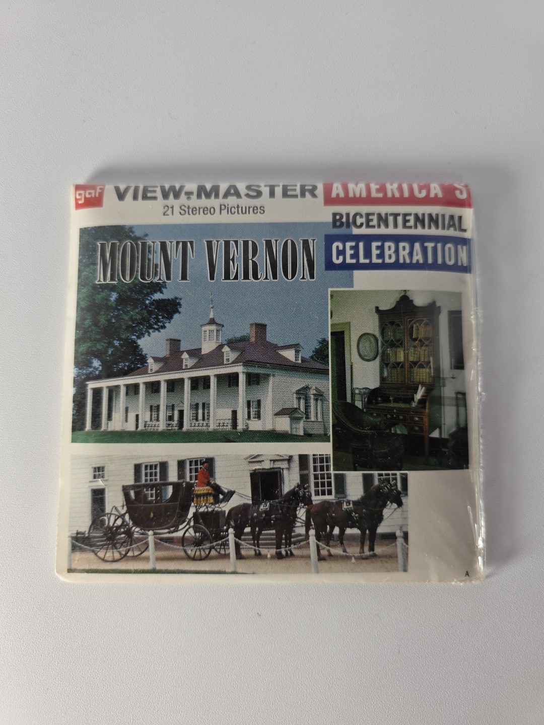 Sealed Gaf A812 America's Bicentennial Mount Vernon VA View-Master Reels Packet Sealed Gaf A812 America's Bicentennial Mount Vernon VA View-Master Reels Packet