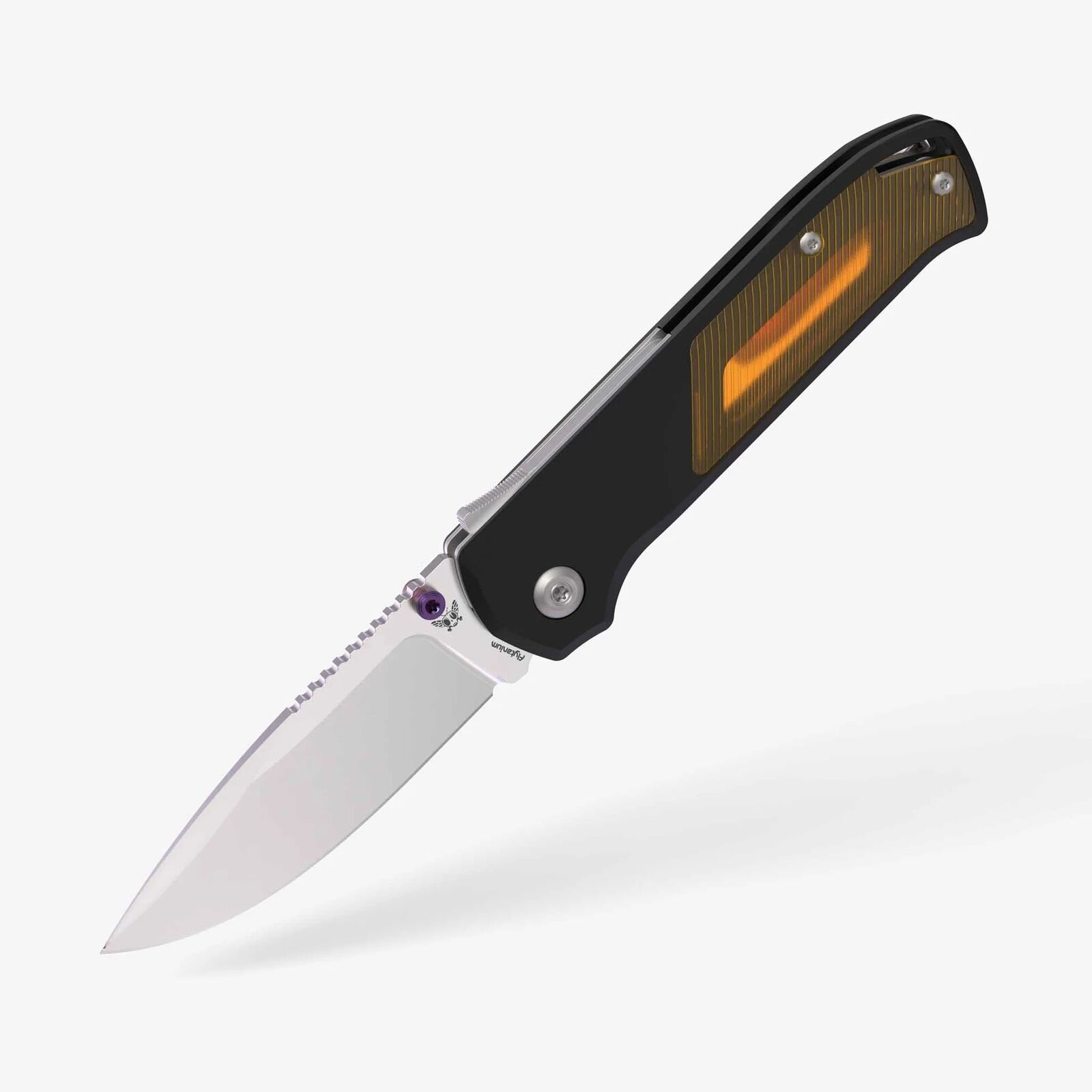 Flytanium Arcade Folding Knife Void Black Alum Handle S35VN Drop Point FLY-1251