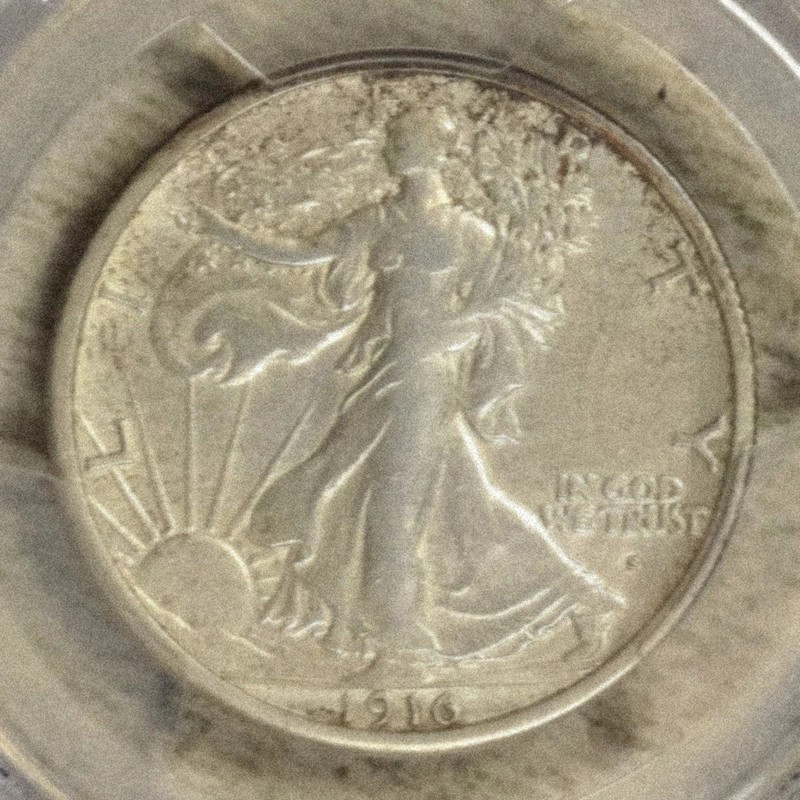 1916-S Walking Liberty Half Dollar As shown in the figure - Very Fine Condition