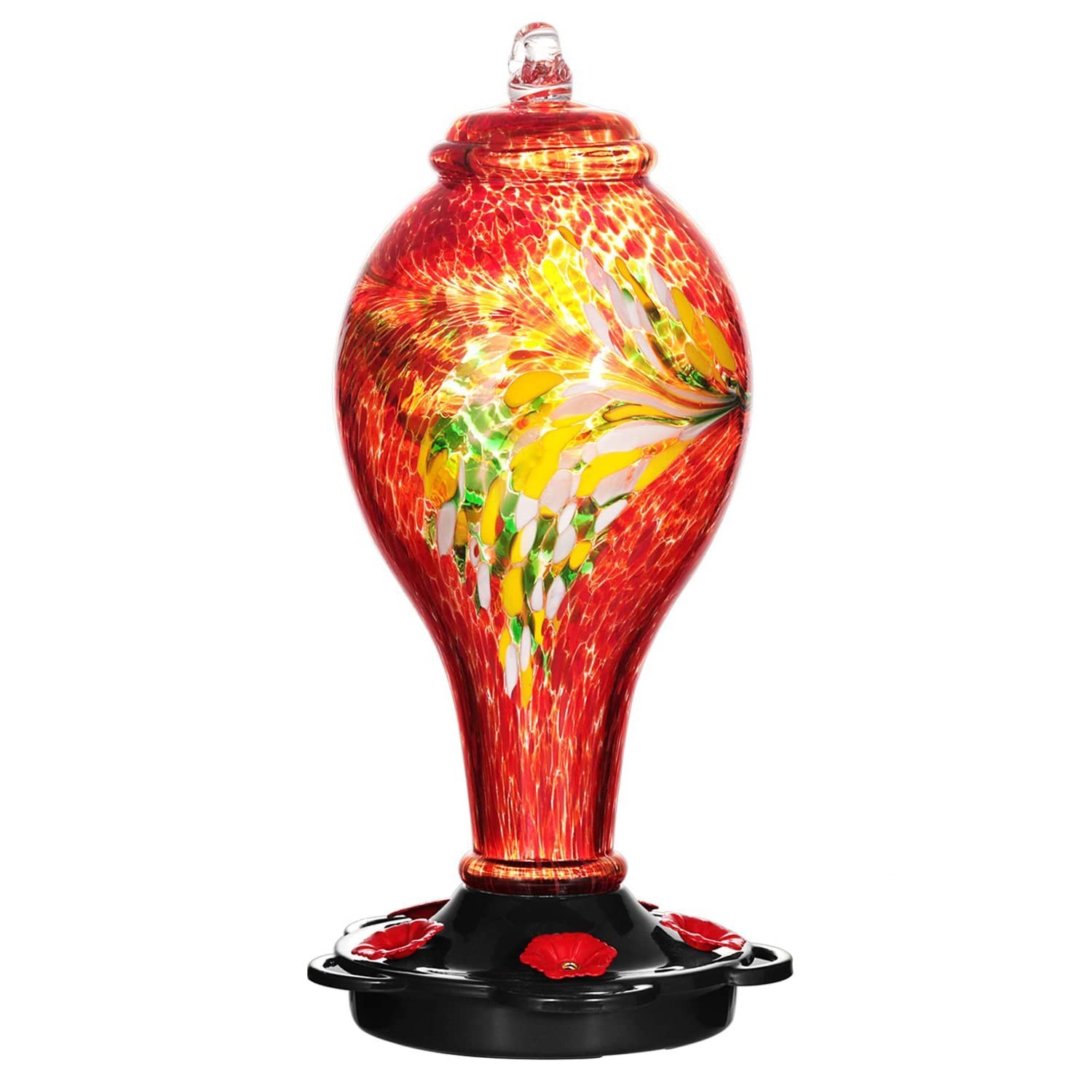 LUJII Hummingbird Feeders for Outdoors, Hand Blown Glass, Never Fade, 36 Flui...