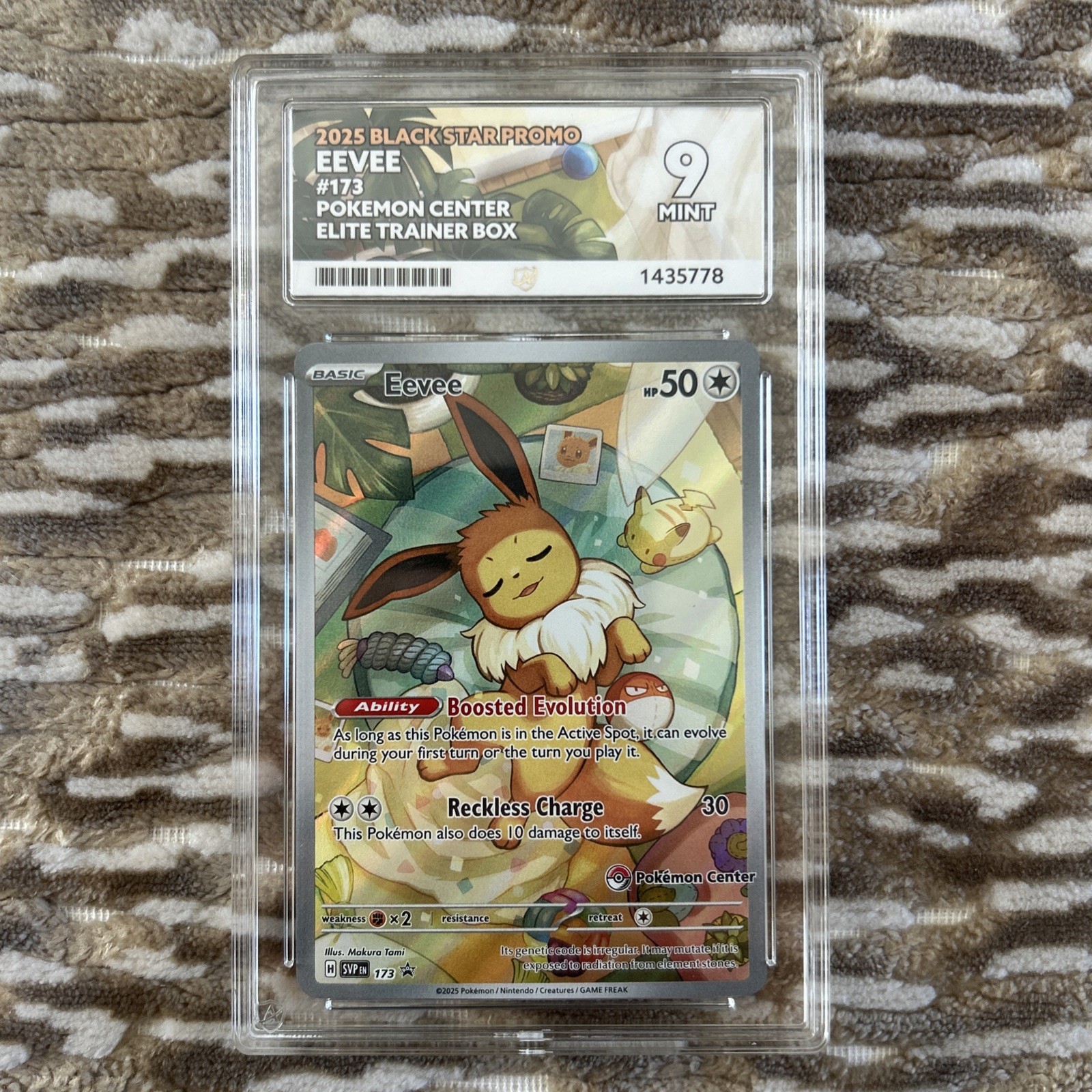 ACE 9 Eevee #173 Pokemon Center Stamped Prismatic ETB Promo Black Star ACE 9 Eevee #173 Pokemon Center Stamped Prismatic ETB Promo Black Star