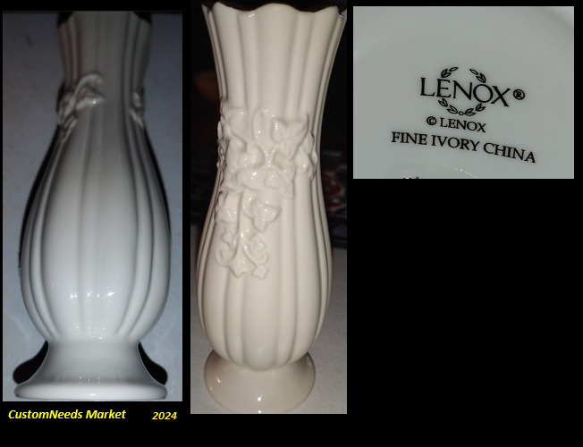 Lenox Fine China Small Vase with Flowers (50% Shipping Cost)