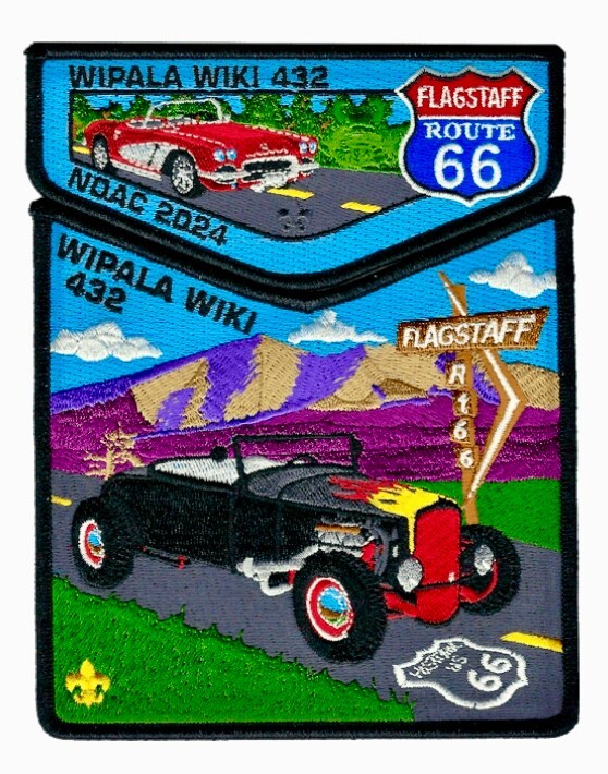 OA WIPALA WIKI 432 BSA GRAND CANYON 2024 NOAC 2-PATCH FLAGSTAFF ARIZONA ROUTE 66