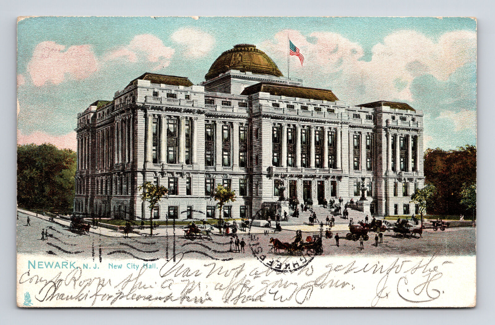 UDB Postcard Newark NJ New Jersey New City Hall Raphael Tuck & Sons