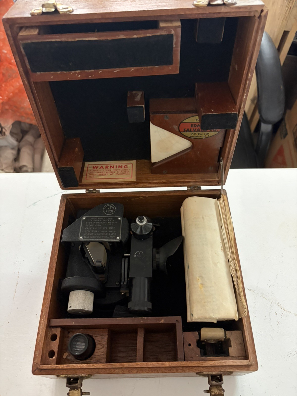 WWII A‑10 Aircraft Sextant w/ Case – Comes as pictured