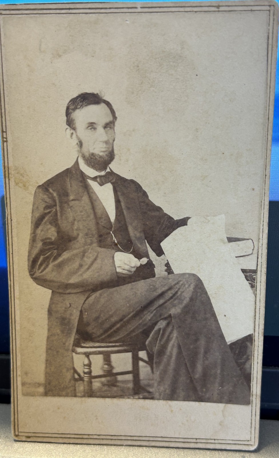 19th Century CDV Seated Photo President Abraham Lincoln by Alex Gardner Wash DC 19th Century CDV Seated Photo President Abraham Lincoln by Alex Gardner Wash DC