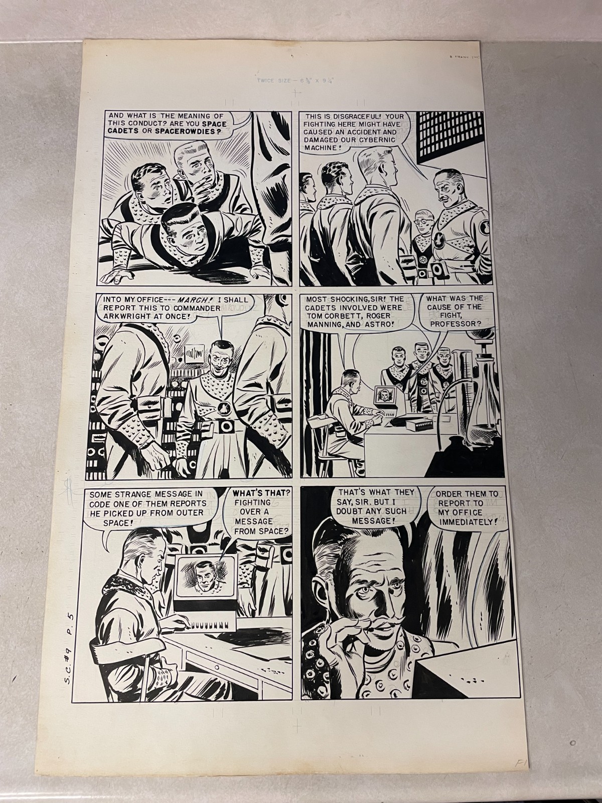 TOM CORBETT SPACE CADET original comic art 1954 SCI FI FRANK THORNE Cybernic