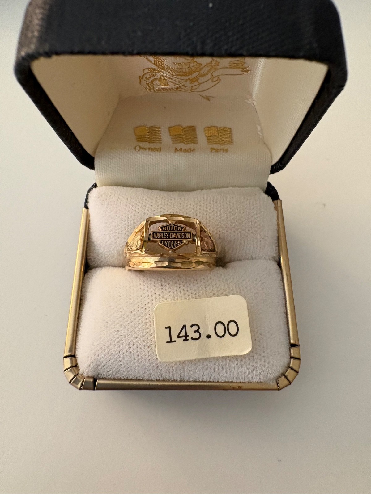 Vintage Harley Davidson 10K Gold Stamper Ring Size 6 – Original Box