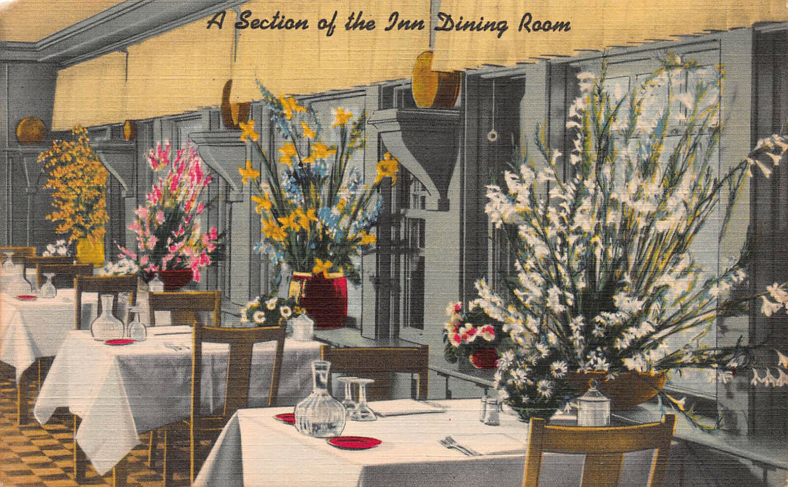 Dining Room of the Santa Maria Inn, Santa Maria, CA., Early Postcard, Unused  