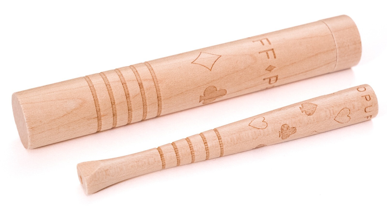 CIGARETTE HOLDER - Maple Wood vintage style smoking accessory with Storage Tube