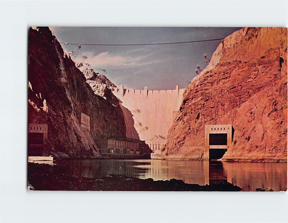 Postcard Downstream Face of Boulevard Dam as Seen from River Level USA