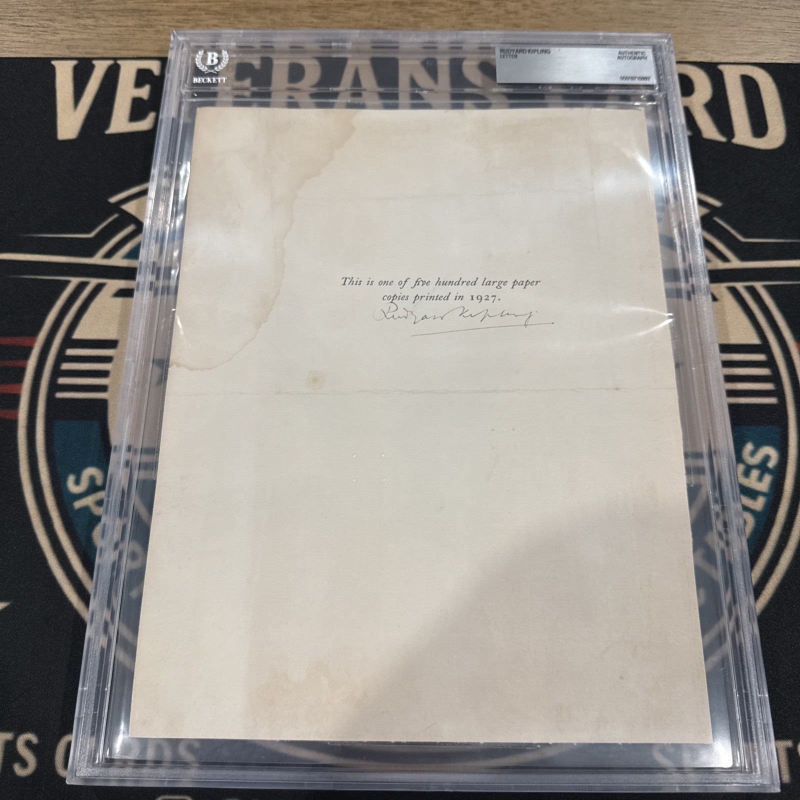 Rudyard Kipling Authentic Signed Autograph BAS 1927 Limited Letter RARE