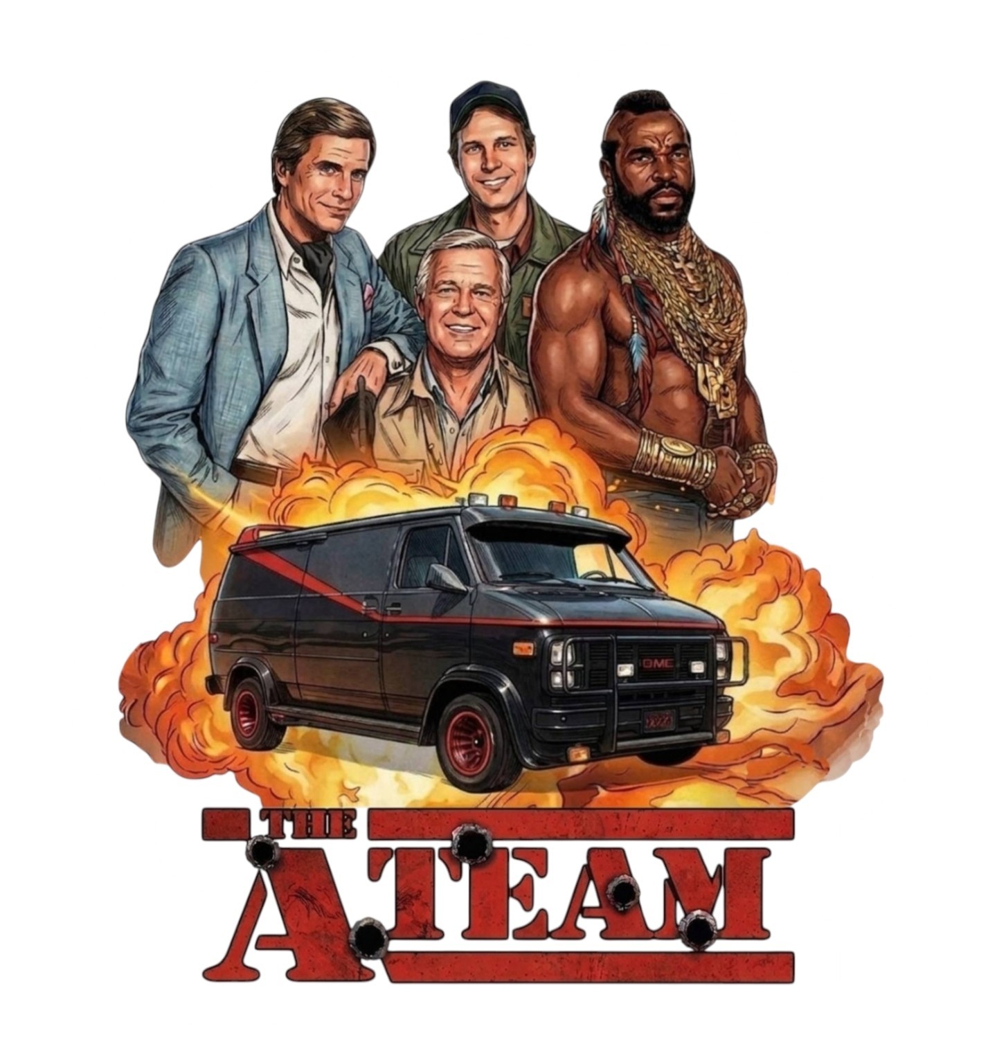 The A-Team Mr T  Dirk Classic Action Comedy Nostalgia TV Water Resistant Sticker