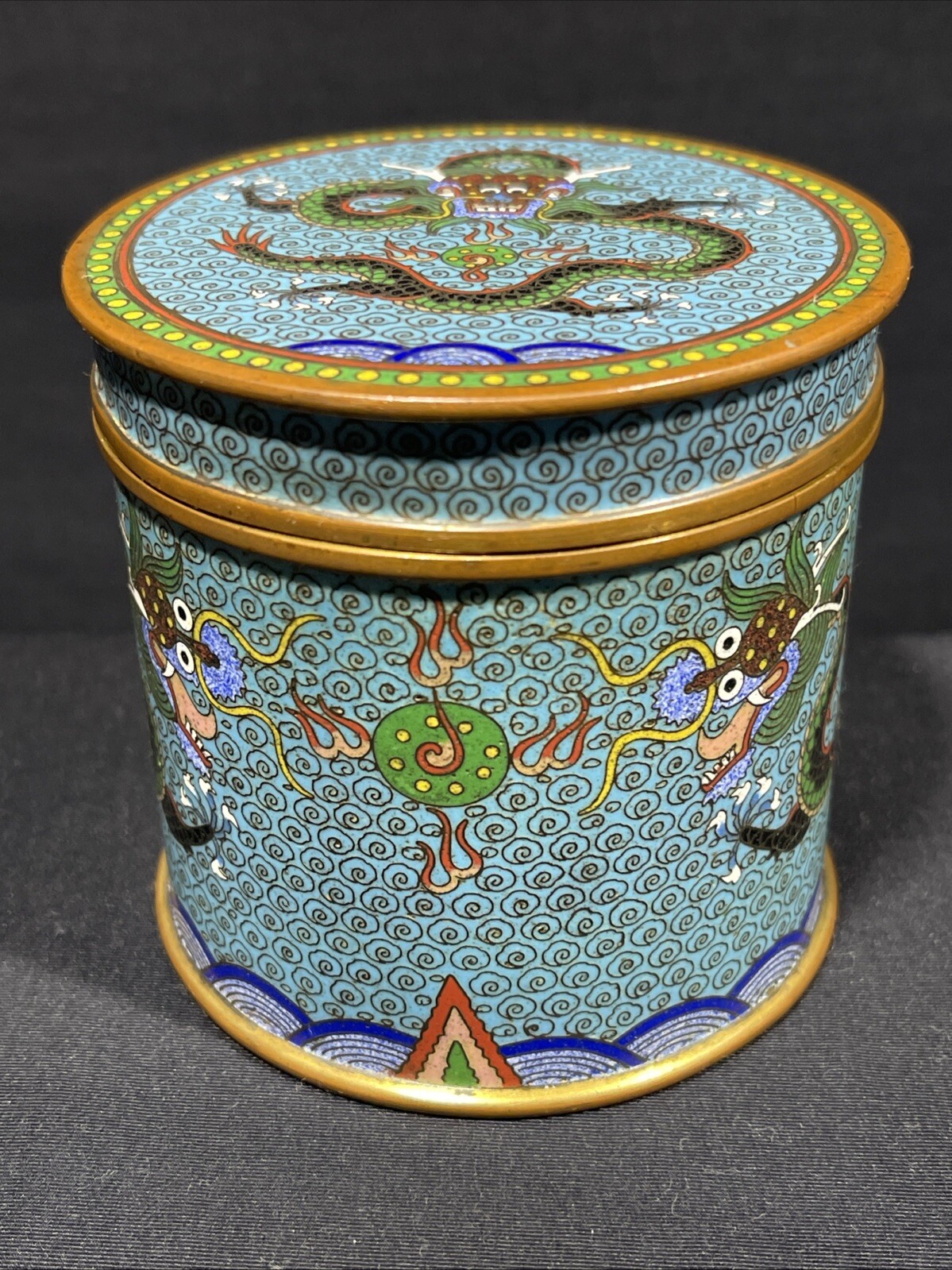 A 19th/20th century Chinese gilded enamel cloisonne big dragon