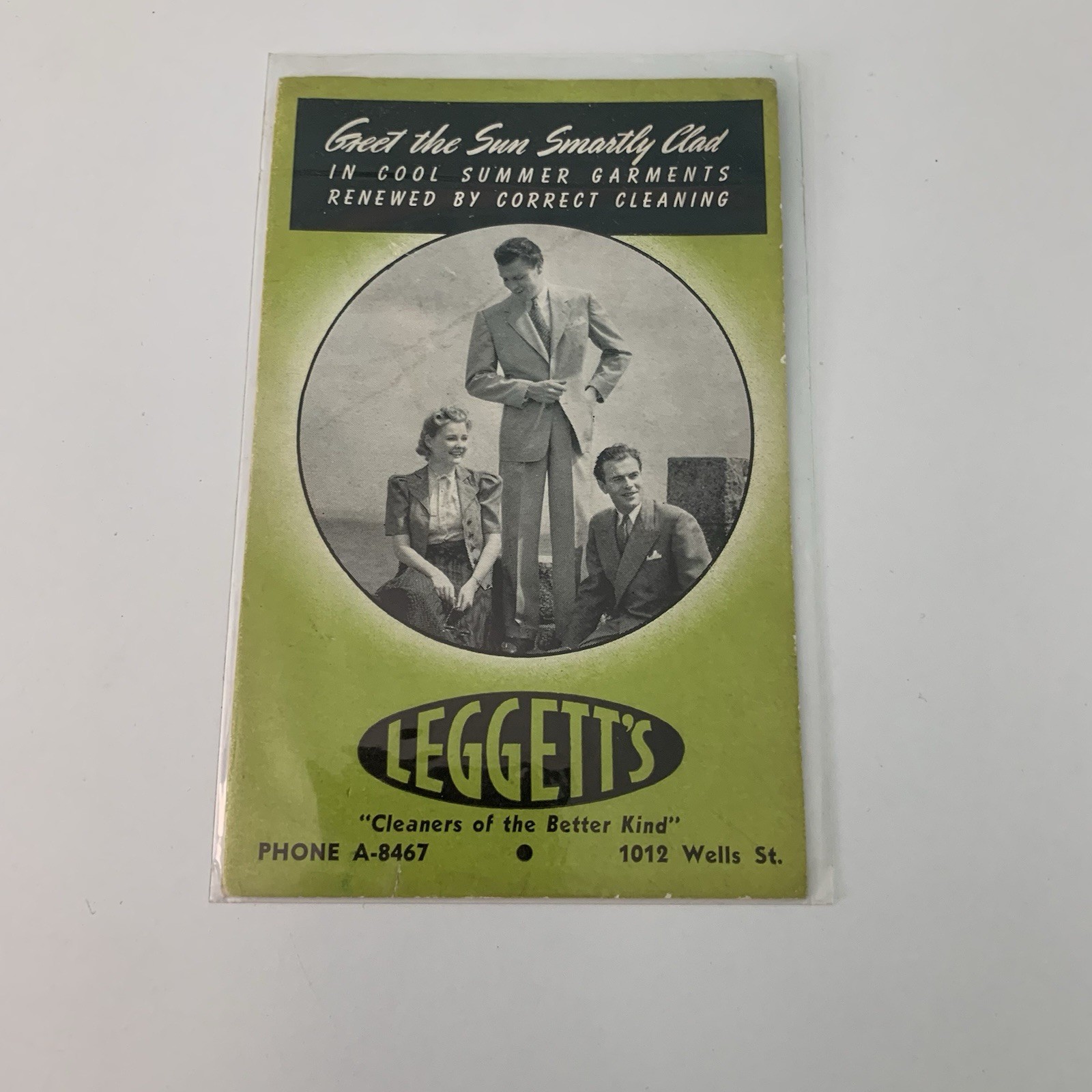 Vintage Leggett’s Print Ad “Cleaners Of The Other Kind” Advertising Card