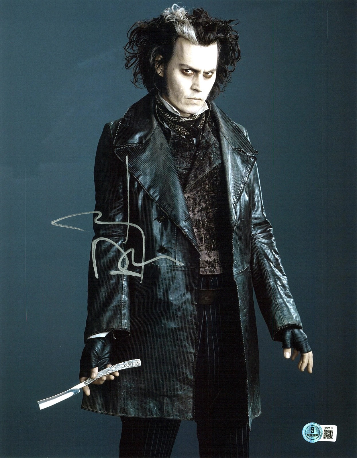 Johnny Depp Signed Autograph Sweeney Todd 11x14 Photo Beckett BAS