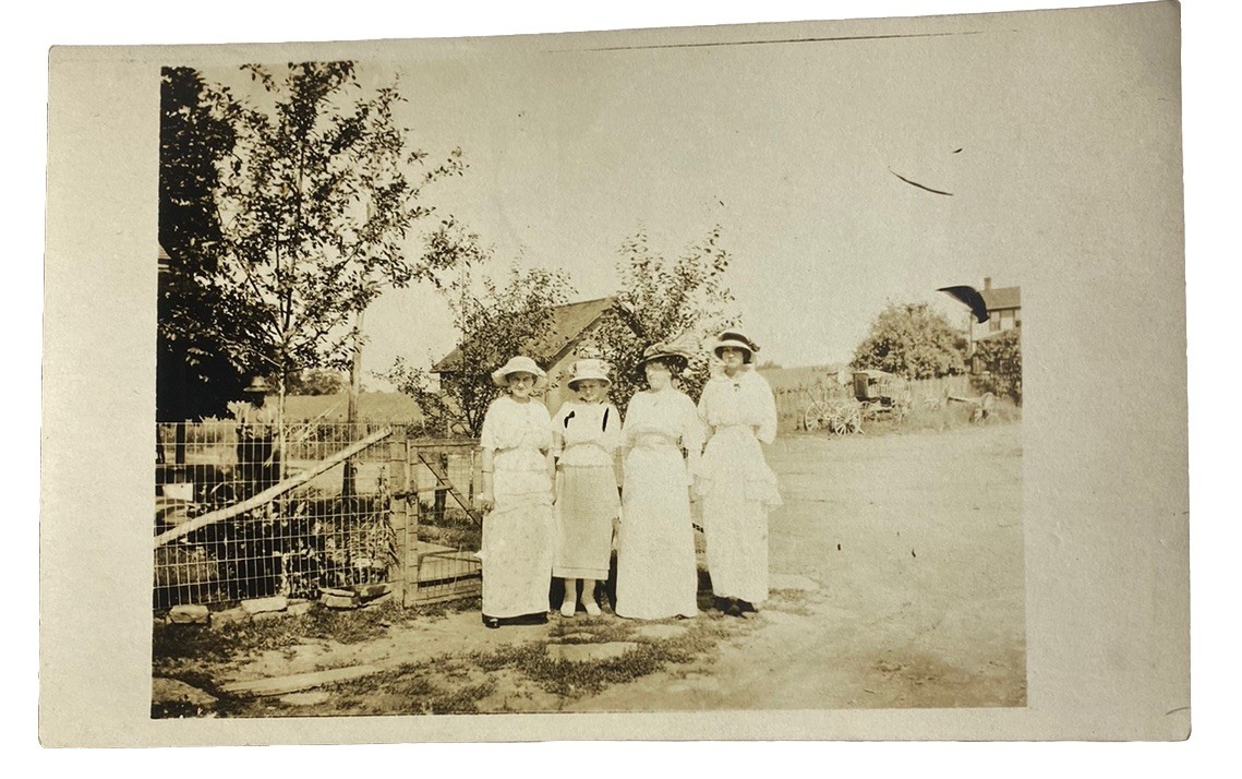 A Group of Women in Hats, Early Fashion Real Photo ~ Antique 1910s RPPC Postcard