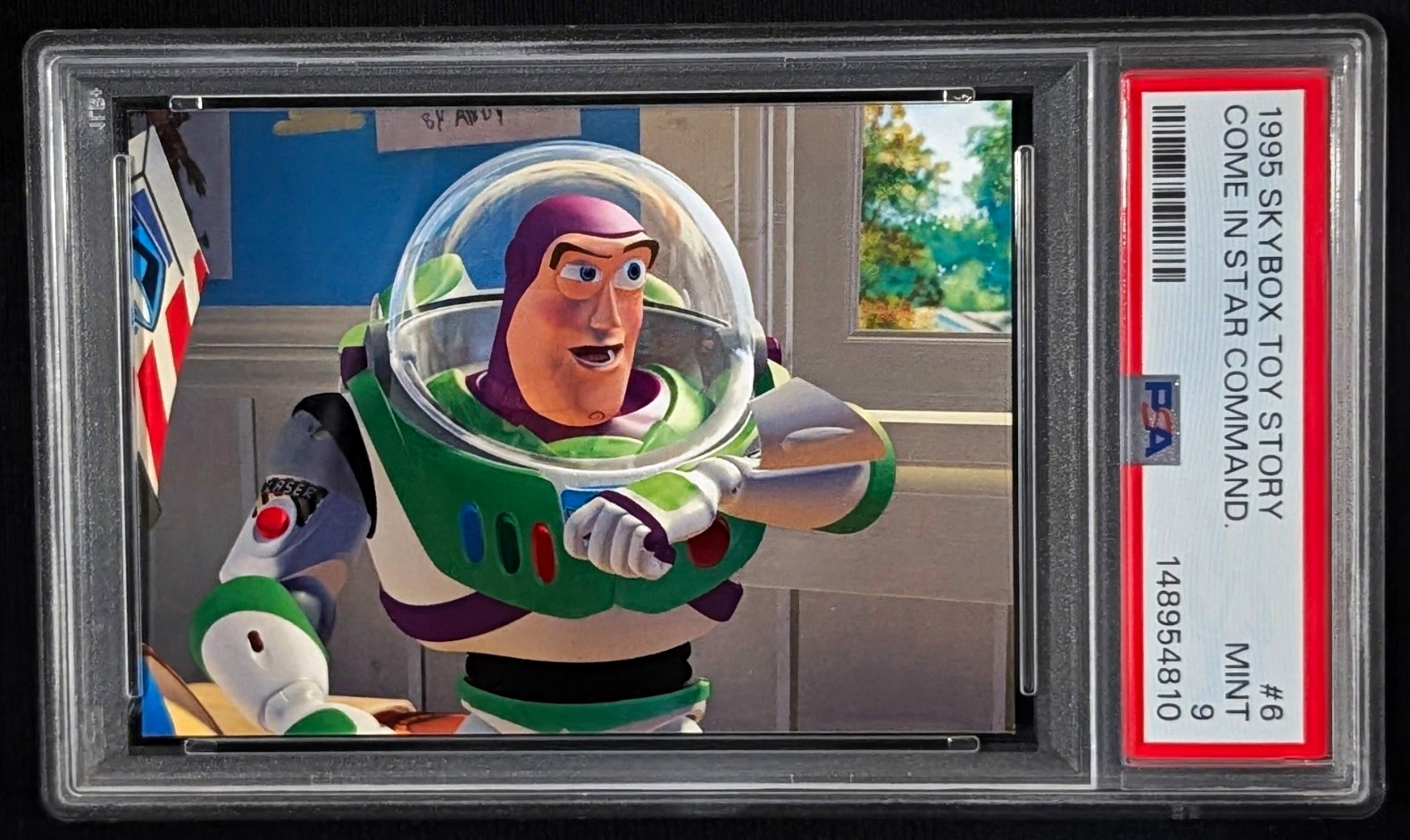 1995 SkyBox Toy Story Buzz Lightyear #6 Star Command Disney Pixar RC PSA 9 MINT