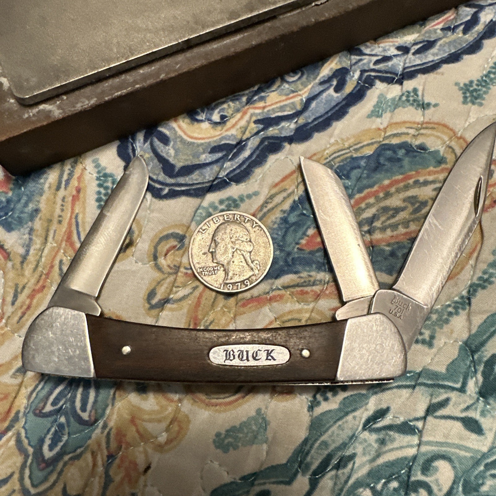 Predate Code Script Buck 701 Bronco Discontinued, Vintage, Pocketknife 1967-1972