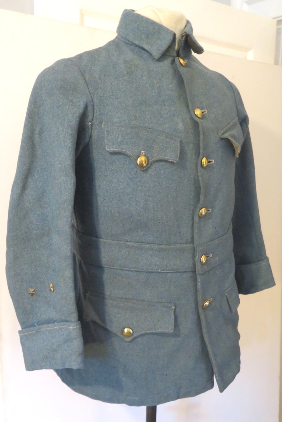 RARE WWI / 1920s French Horizon Blue Tunic - Rue Rivoli Tailor : FILM PROP